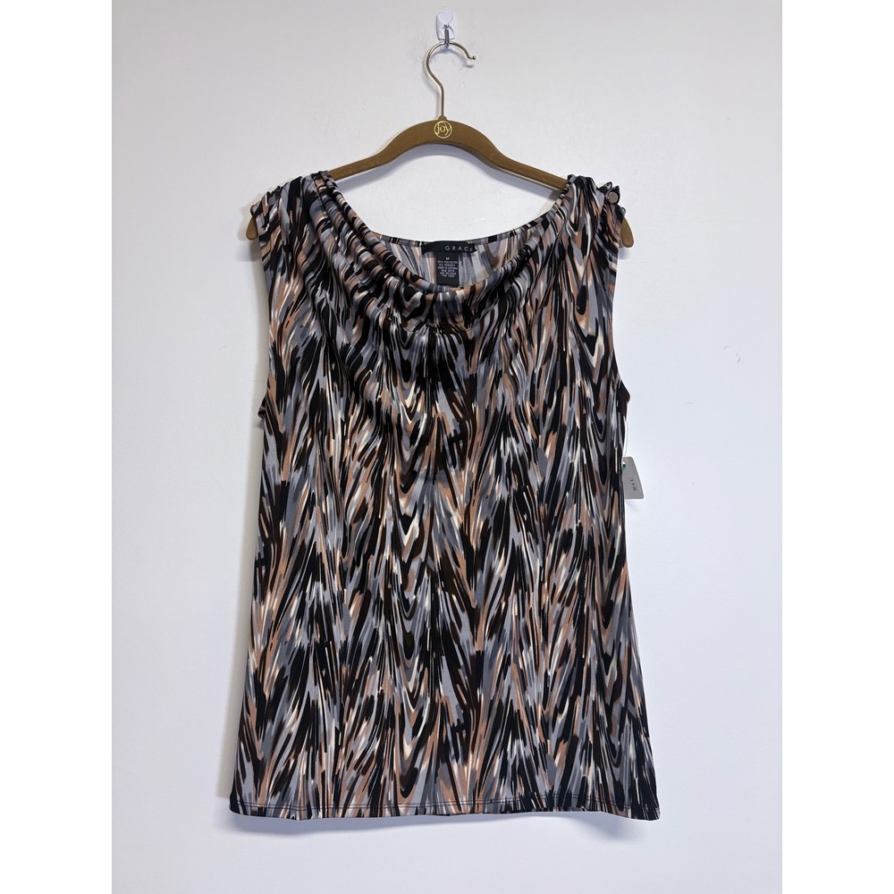 Women's Grace Patterned Sleeveless Blouse Size Medium - Picture 3 of 7